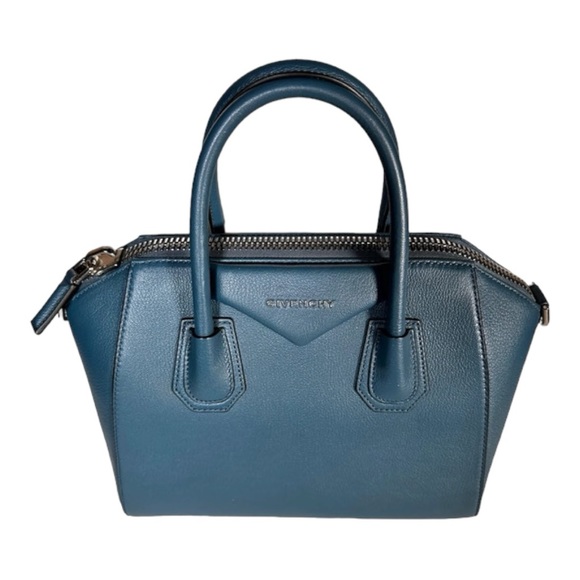 Givenchy Small Antigona Leather Satchel Oil Blue Bag New Authentic - Picture 3 of 13